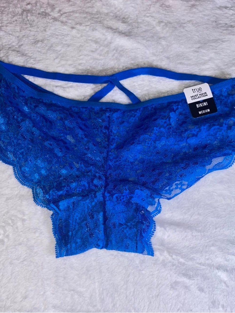 BRAND NEW NWT Rue21 Royal Blue Lace Bikini Panty with Strappy Back